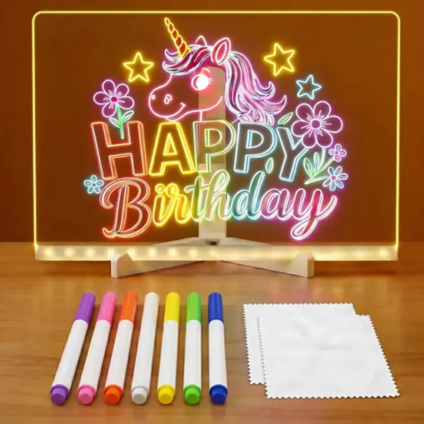 LumiDraw - Dibuja y crea con luz: Pizarra Mágica 20cm X 30cm Luz Led usb