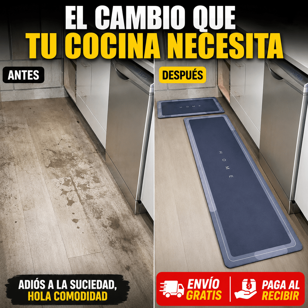 BathShield - Piso más seco y estable: TAPETE PARA COCINA