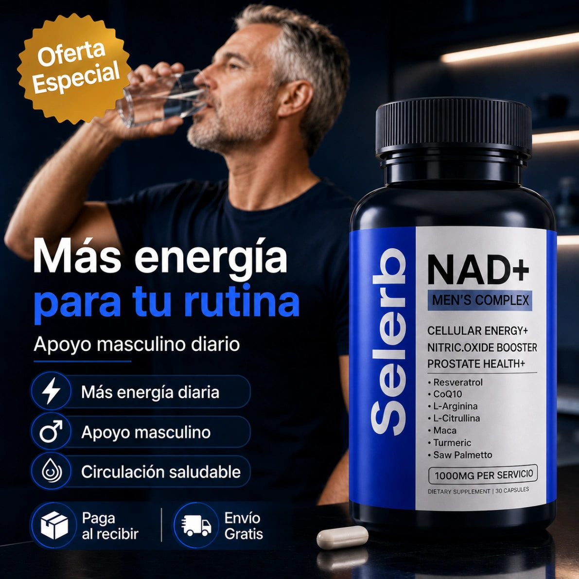 VitaNAD+ Energía diaria para hombres: SELERB NAD MEN´S COMPLEX
