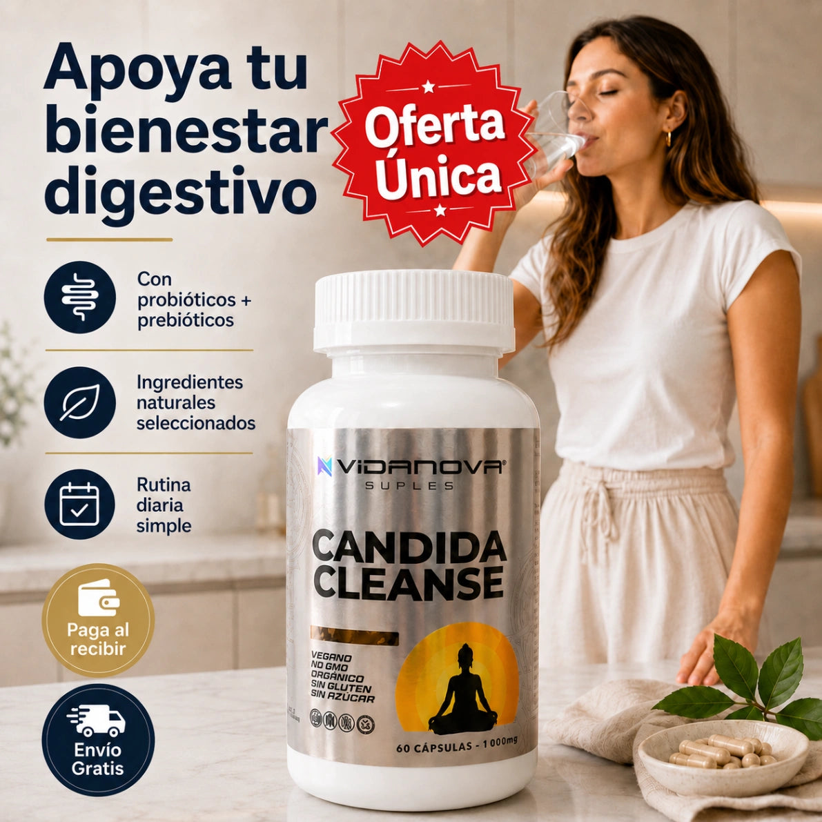 Vidanova Candida Cleanse Apoya tu equilibrio digestivo desde la rutina diaria