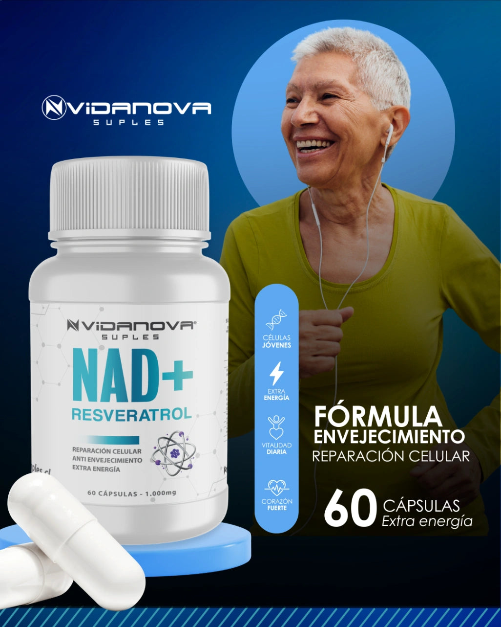 NAD+ Resveratrol - Apoya tu bienestar celular
