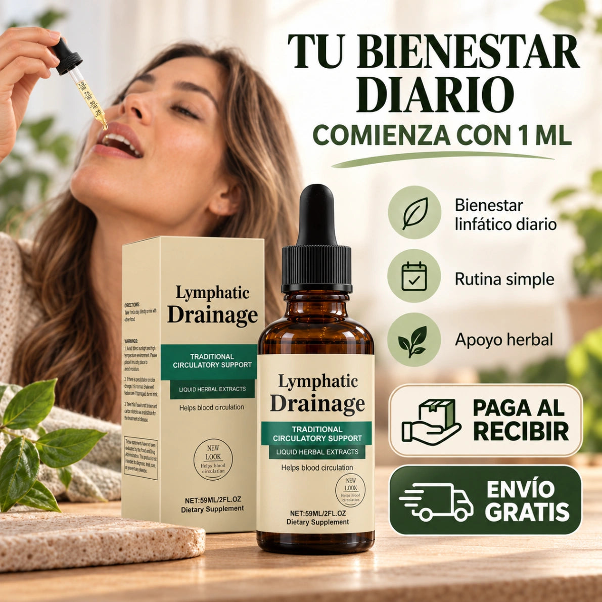LymphCare - Bienestar linfático cada día: Gotas Drenaje Linfático 60 ml (2 meses)
