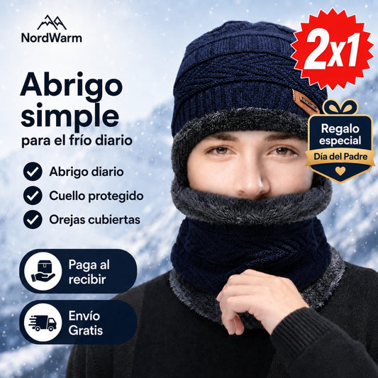 NordWarm - Abrigo diario para el frío, Gorro y bufanda.