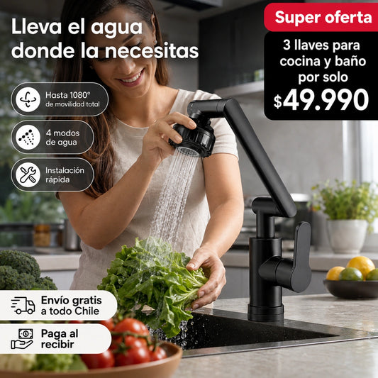 AquaFlex - Agua donde la necesitas con tu llave 180 grados