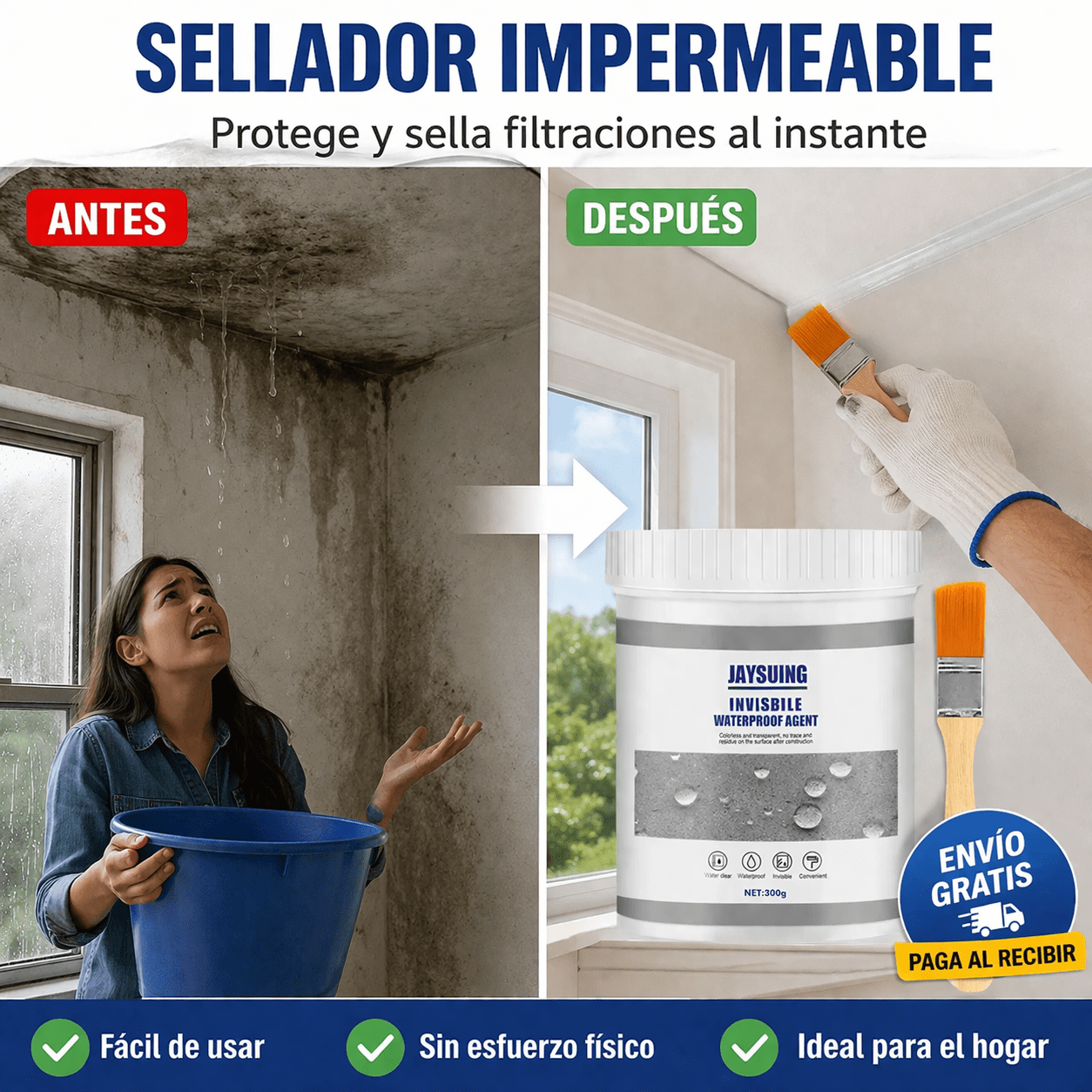 Sellador Impermeable Waterproof 300g + Brocha