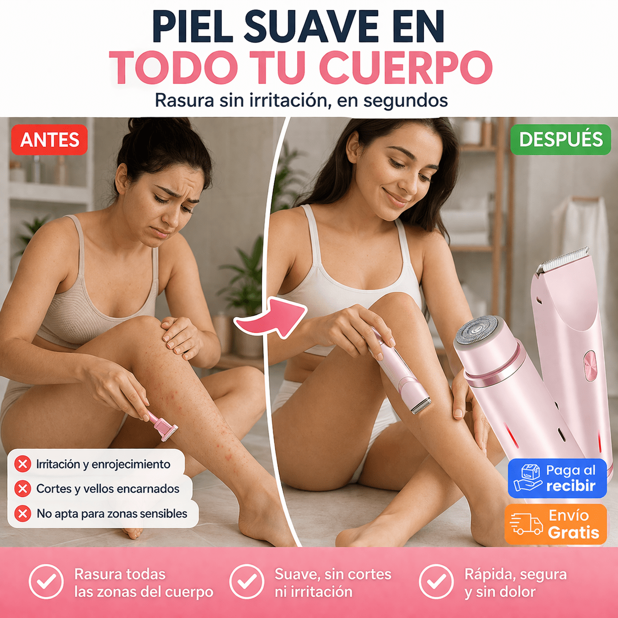 Depiladora Bikini 2 en 1 Sin Irritación