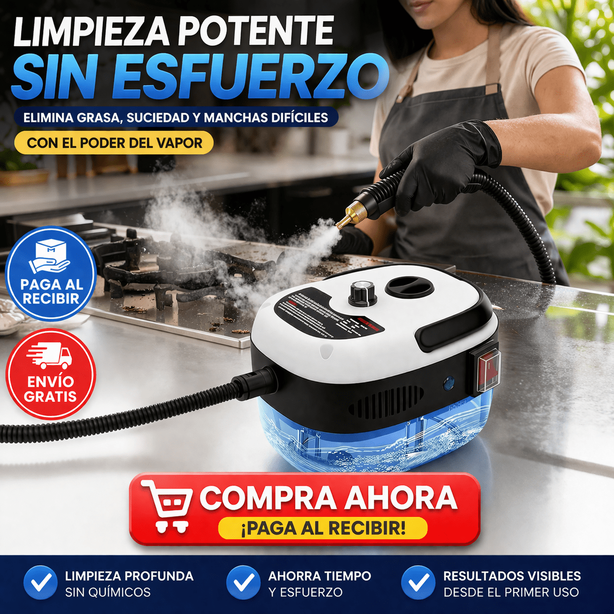 Vapormax Pro: Limpiador a Vapor Portátil de Alta Presión 2500w